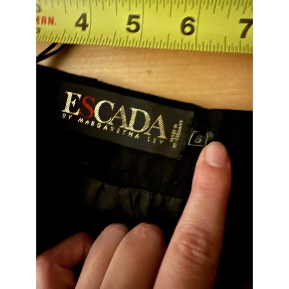 VTG Escada Black Wool Pleat Maxi Skirt 40 US 8 - Picture 4 of 5